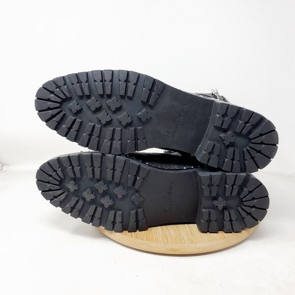 Sam Edelman Boots Womens 9 Jennifer Black Combat Studded Chunky Punk Steampunk - Picture 12 of 14